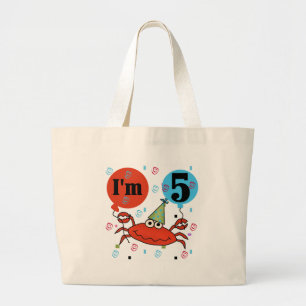 カニ第5誕生日Tシャツ・ギフト ラージトートバッグ
