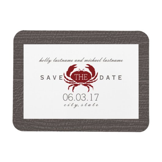 カニ素朴日付磁石を保存 マグネット (横)