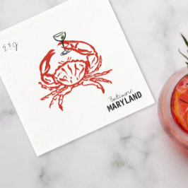 カニ結婚メリーランド スタンダードカクテルナプキン