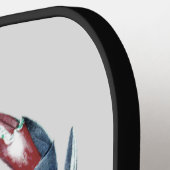 カニ航海のネイビーブルーホワイトモノグラム名 ピックルボールラケット (左詳細)