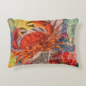 カニ航海のビーチシーフードアート アクセントクッション (正面)