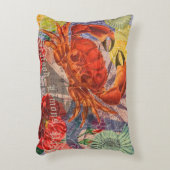 カニ航海のビーチシーフードアート アクセントクッション (正面(垂直))