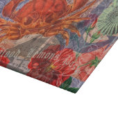 カニ航海のビーチシーフードアート カッティングボード (角)