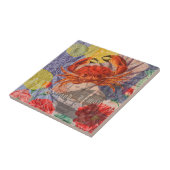 カニ航海のビーチシーフードアート タイル (側面)