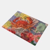 カニ航海のビーチシーフードアート ドアマット (アングル)