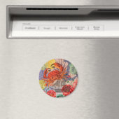 カニ航海のビーチシーフードアート マグネット (インサイチュ (食洗機))