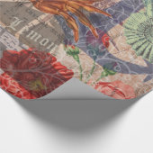 カニ航海のビーチシーフードアート ラッピングペーパー (角)