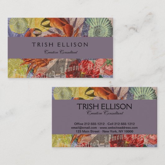 カニ航海のビーチシーフードアート 名刺 (正面/裏面)