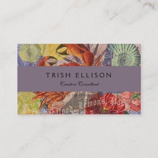 カニ航海のビーチシーフードアート 名刺 (正面)