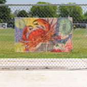 カニ航海のビーチシーフードアート 横断幕 (インサイチュ)