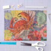 カニ航海のビーチシーフードアート 薄葉紙 (クラフト)