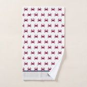 カニ航海のブルガンディマルーン赤と灰色の風呂へ バスタオルセット (ハンドタオル)