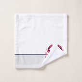 カニ航海のブルガンディマルーン赤と灰色の風呂へ バスタオルセット (ウォッシュタオル)