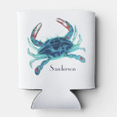 カニ航海のブルーティール（緑がかった色）ターコイズアクア 缶クーラー (裏面)