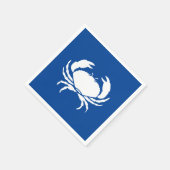 カニ航海のブルーホワイト沿岸紙ナプキン スタンダードカクテルナプキン (角)