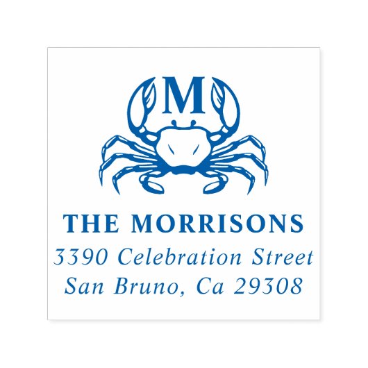 カニ航海のモノグラムファミリー名差出人住所 セルフインキングスタンプ (デザイン)