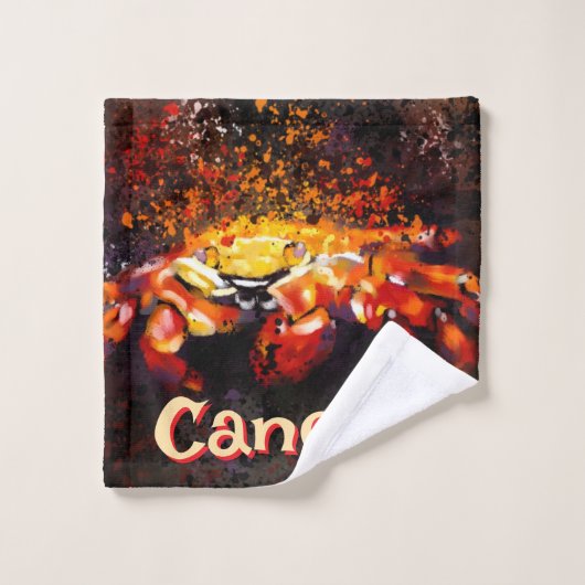 カニ航海の沿岸ビーチがパーソナライズされたん ウォッシュタオル (ウォッシュタオル)