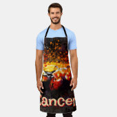 カニ航海の沿岸ビーチがパーソナライズされたん エプロン (着用した状態)