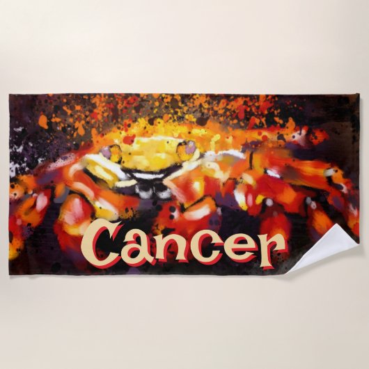 カニ航海の沿岸ビーチがパーソナライズされたん ビーチタオル (正面)