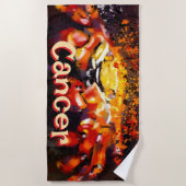 カニ航海の沿岸ビーチがパーソナライズされたん ビーチタオル (正面)