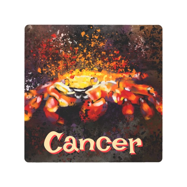 カニ航海の沿岸ビーチがパーソナライズされたん メタルプリント (正面)