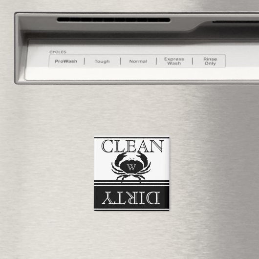 カニ航海の白黒食洗機ダーティークリーン マグネット (インサイチュ (食洗機))