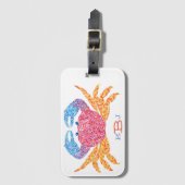 カニ荷物タグ付イニシャル ラゲッジタグ (正面縦)