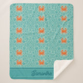 カニ装飾交響曲パーソナライズされた シェルパブランケット (正面)