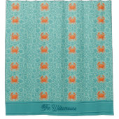 カニ装飾交響曲パーソナライズされた シャワーカーテン (正面)