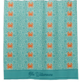 カニ装飾交響曲パーソナライズされた シャワーカーテン