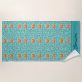 カニ装飾交響曲パーソナライズされた ビーチタオル