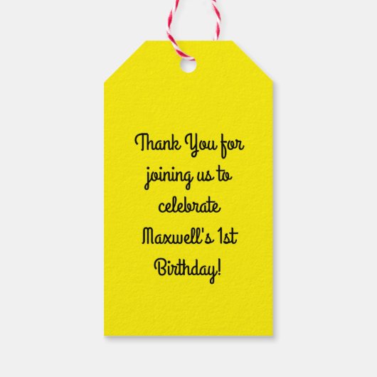 カニ誕生日パーティーかわいい漫画の子供たちに感謝 ギフトタグ (裏面)