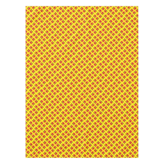 カニ誕生日パーティーかわいい漫画の子供 テーブルクロス (正面)