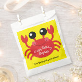 カニ誕生日パーティーかわいい漫画の子供 フェイバーバッグ (クリップ留めされた状態)