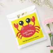 カニ誕生日パーティーかわいい漫画の子供 フェイバーバッグ (封をした状態)