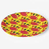 カニ誕生日パーティーかわいい漫画の子供 ペーパープレート (アングル)