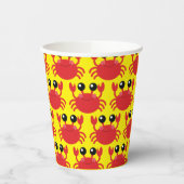 カニ誕生日パーティーかわいい漫画の子供 紙コップ (左)