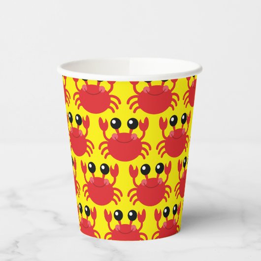 カニ誕生日パーティーかわいい漫画の子供 紙コップ (左)
