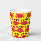 カニ誕生日パーティーかわいい漫画の子供 紙コップ (正面)