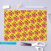 カニ誕生日パーティーかわいい漫画の子供 薄葉紙 (クラフト)