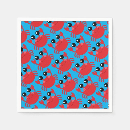 カニ誕生日パーティービーチ スタンダードカクテルナプキン (正面)