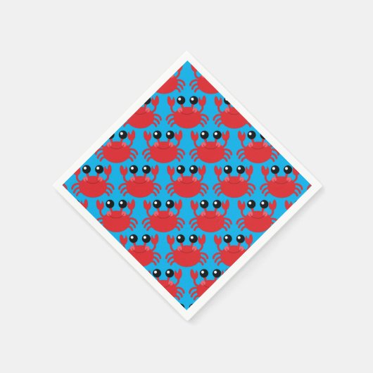 カニ誕生日パーティービーチ スタンダードカクテルナプキン (角)