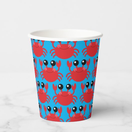 カニ誕生日パーティービーチ 紙コップ (正面)