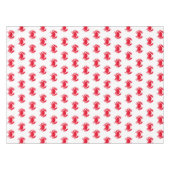 カニ赤い白いパターンモダン沿岸 テーブルクロス (正面(横))