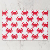 カニ赤い白海動物パターン紙ランチョンマット ペーパーパッド (正面)