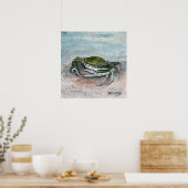 カニ赤ちゃんブルービーチスクエアモダンア絵画トズ ポスター (キッチン)