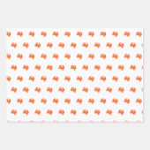 カニ赤ホットオレンジシンプル色クリーン新鮮 ラッピングペーパーシート (正面3)