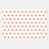 カニ赤ホットオレンジシンプル色クリーン新鮮 ラッピングペーパーシート (正面)