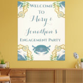 カニ饗宴 – 水カラーブルーカニ、婚約 キャンバスプリント (インサイチュ (リビング))