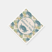 カニ饗宴 – 水カラーブルーカニ、退職 スタンダードカクテルナプキン (角)